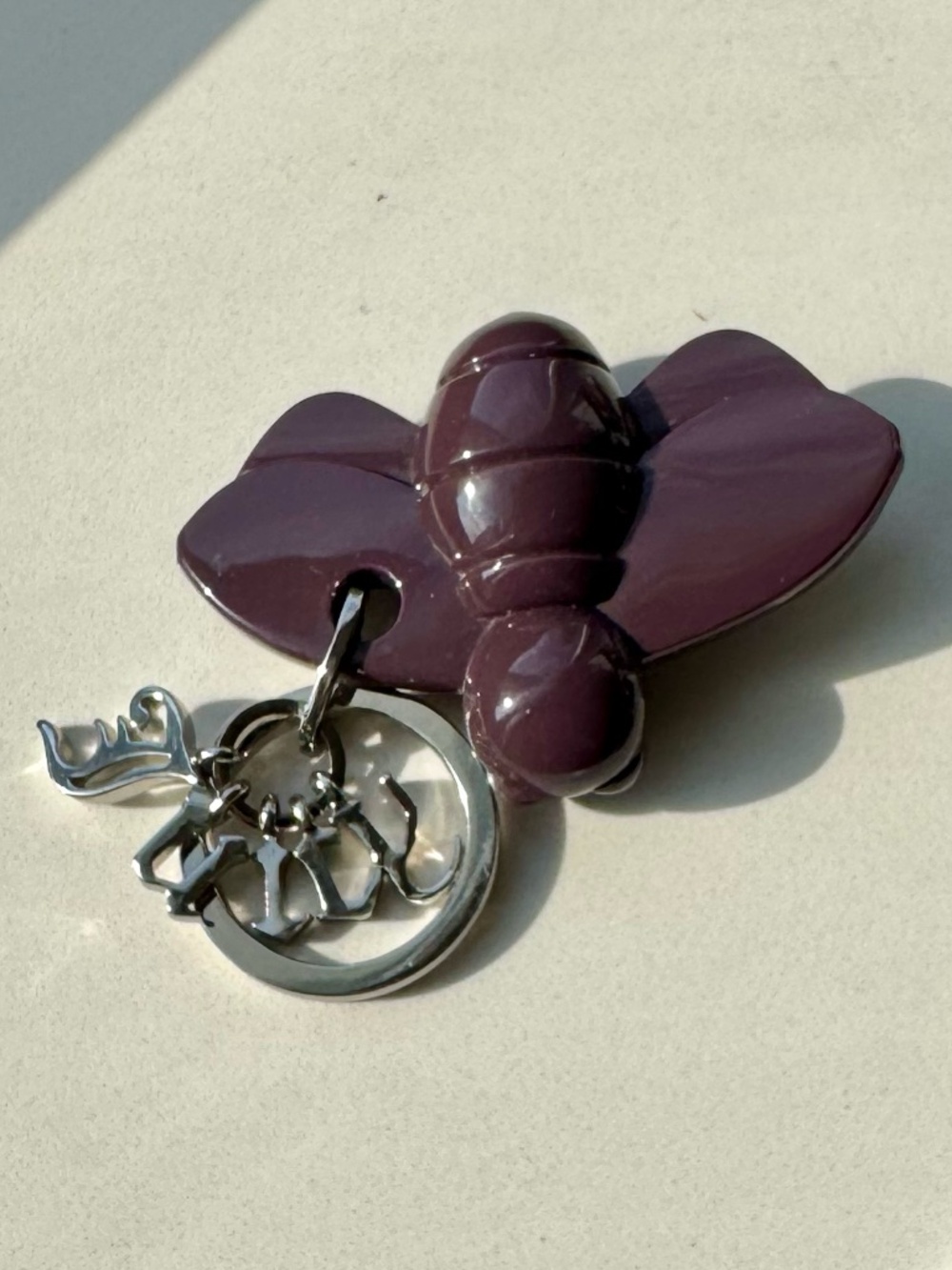 Vintage Juicy Couture Queen Bee Keychain Grape Purple Resin Y2K Bag Charm Rare